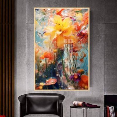 File gốc File gốc in bộ tranh decor treo tường đẹp hoa 5d DC1297 (in tráng gương) nghệ thuật