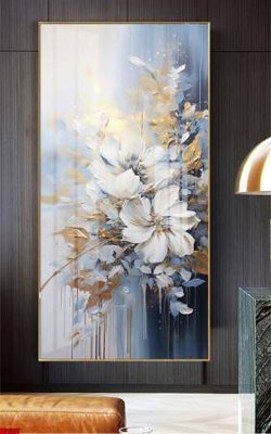 File tranh File gốc in bộ tranh decor treo tường đẹp hoa 5d DC1337 (bản gốc) in canvas