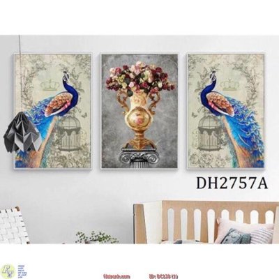 Mua file tranh gốc Tranh chim công và bình DC138 tại Filetranh.com