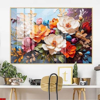 File in trần File gốc in bộ tranh decor treo tường đẹp hoa 5d DC1411 (file gốc) phong thủy