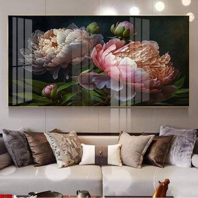 File tranh File gốc in bộ tranh decor treo tường đẹp hoa 5d DC1452 (gốc) in trên kính