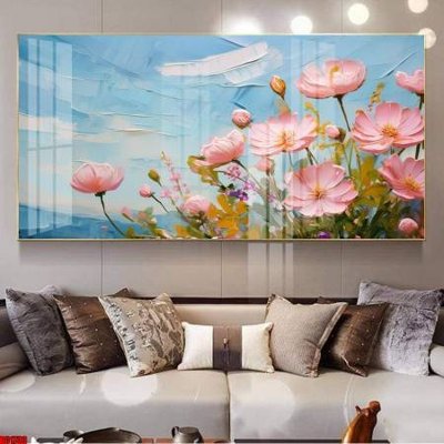 File tranh File gốc in bộ tranh decor treo tường đẹp hoa 5d DC1733 (bản gốc) in lụa dán tường