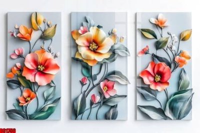 File gốc File gốc in bộ tranh decor treo tường đẹp hoa 5d DC1756 (chuẩn màu) cho in offset