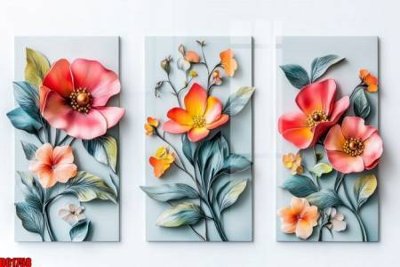 Download file File gốc in bộ tranh decor treo tường đẹp hoa 5d DC1758 (gốc) in mica bàn thờ
