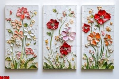 File tranh File gốc in bộ tranh decor treo tường đẹp hoa 5d DC1760 (ảnh gốc) in trần 3D