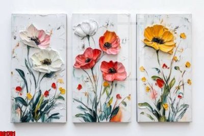 File tranh quảng cáo File gốc in bộ tranh decor treo tường đẹp hoa 5d DC1761 (file gốc) chuyên nghiệp