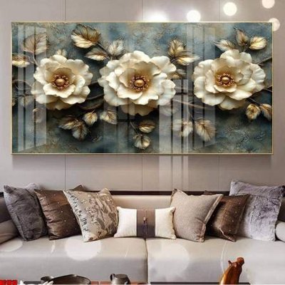 File gốc File gốc in bộ tranh decor treo tường đẹp hoa 5d DC1810 (in 3D) cho trang trí
