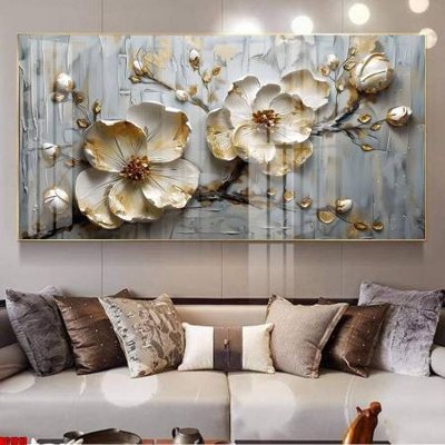 File ảnh File gốc in bộ tranh decor treo tường đẹp hoa 5d DC1813 (gốc) in PP, decal