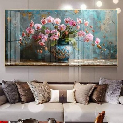 Download file gốc File gốc in bộ tranh decor treo tường đẹp hoa 5d DC1893 (in lụa) cao cấp