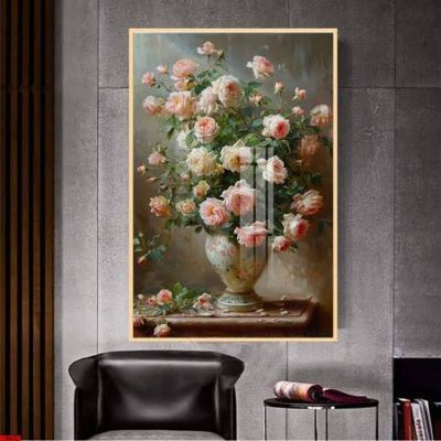 File gốc File gốc in bộ tranh decor treo tường đẹp hoa 5d DC2010 (in lụa) họa tiết 3D