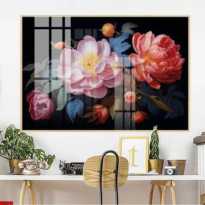 File tranh in tráng gương File gốc in bộ tranh decor treo tường đẹp hoa 5d DC2014 (siêu nét)