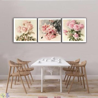 File gốc Tranh bộ 3 hoa hồng hiện đại DC21 (chuẩn CMYK) cho nhà in