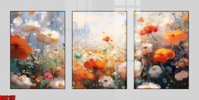 Hình ảnh file gốc in lụa File gốc in bộ tranh decor treo tường đẹp hoa 5d DC2157