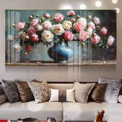 Download file gốc File gốc in bộ tranh decor treo tường đẹp hoa 5d DC2187 (in lụa) hoa lá