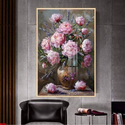 File in mica File gốc in bộ tranh decor treo tường đẹp hoa 5d DC2202 (bản gốc) làm vách ngăn