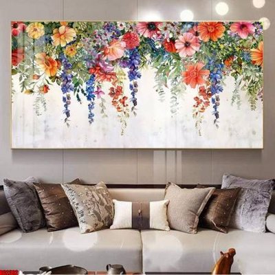 Hình ảnh file gốc in lụa File gốc in bộ tranh decor treo tường đẹp hoa 5d DC2302