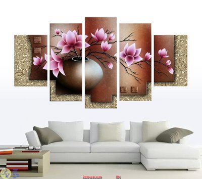 File in trần Tranh bình hoa sen tím DC255 (file gốc) phong thủy