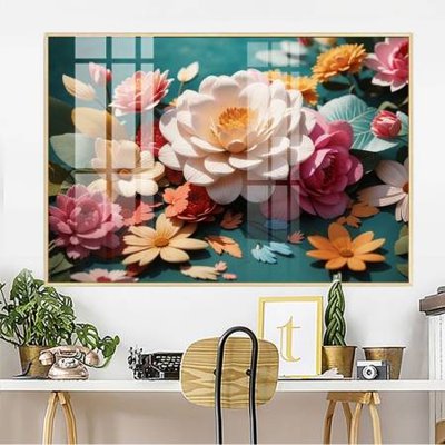 Hình ảnh file gốc in lụa File gốc in bộ tranh decor treo tường đẹp hoa 5d DC2614