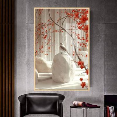 File tranh File gốc in bộ tranh decor treo tường đẹp hoa 5d DC2616 (ảnh gốc) in trần 3D