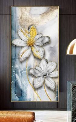 File tranh File gốc in bộ tranh decor treo tường đẹp hoa 5d DC2802 (bản gốc) in lụa 5D