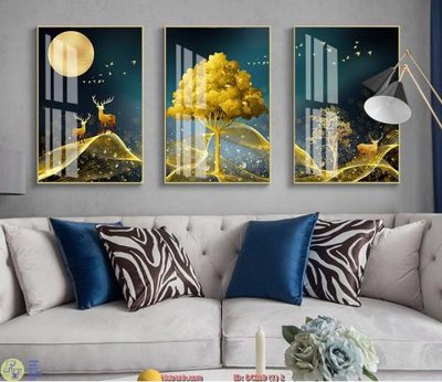 File PSD Tranh hươu dưới ánh trăng DC289 (gốc) cho in quảng cáo