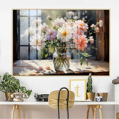 File gốc File gốc in bộ tranh decor treo tường đẹp hoa 5d DC3002 (in lụa) họa tiết 3D