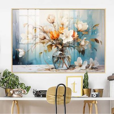 Ảnh gốc File gốc in bộ tranh decor treo tường đẹp hoa 5d DC3004 (nét căng) in mica