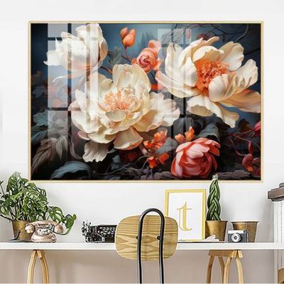 File gốc File gốc in bộ tranh decor treo tường đẹp hoa 5d DC3016 (in mica) trang trí