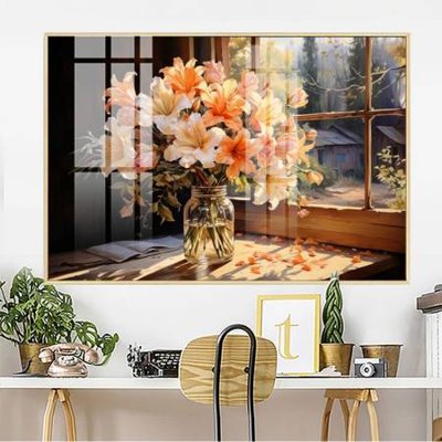 Download file gốc File gốc in bộ tranh decor treo tường đẹp hoa 5d DC3022 (in mica) trang trí