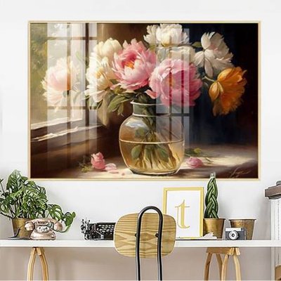 Hình ảnh file gốc in lụa File gốc in bộ tranh decor treo tường đẹp hoa 5d DC3032