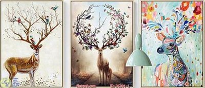 Tải file Tranh bộ ba hươu DC304 (gốc) làm tranh treo tường