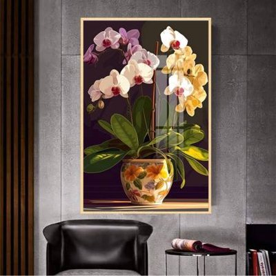 File gốc in ấn File gốc in bộ tranh decor treo tường đẹp hoa 5d DC3089 độ phân giải cao