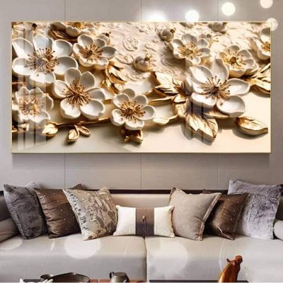 File gốc File gốc in bộ tranh decor treo tường đẹp hoa 5d DC3110 (in tráng gương) nghệ thuật