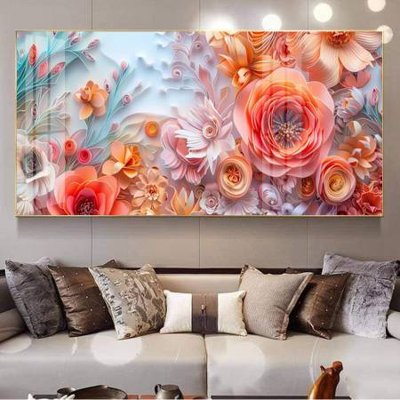 File tranh in tráng gương File gốc in bộ tranh decor treo tường đẹp hoa 5d DC3199 (siêu nét)