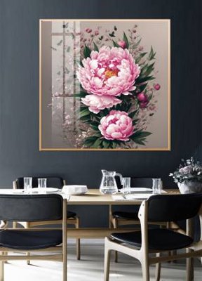 File tranh File gốc in bộ tranh decor treo tường đẹp hoa 5d DC3347 (bản gốc) in lụa 3D