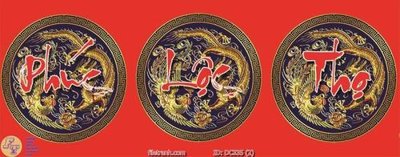 File gốc Tranh chữ phúc lộc thọ DC335 (PNG) không nền chất lượng