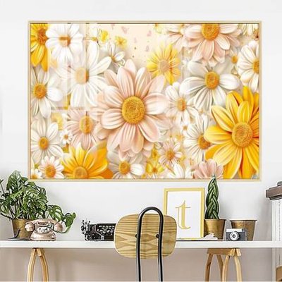 File tranh File gốc in bộ tranh decor treo tường đẹp hoa 5d DC3457 (file gốc) chuẩn màu in