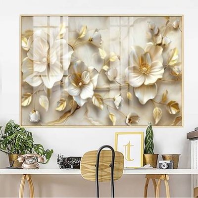 File gốc File gốc in bộ tranh decor treo tường đẹp hoa 5d DC3656 (in lụa) chi tiết cao