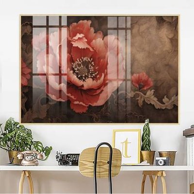 File gốc File gốc in bộ tranh decor treo tường đẹp hoa 5d DC3781 (in tráng gương) hiện đại