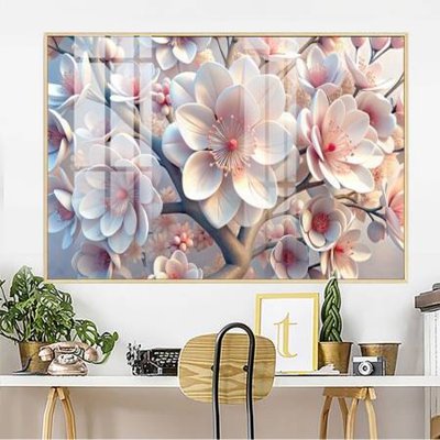 File tranh gốc in trần nhà File gốc in bộ tranh decor treo tường đẹp hoa 5d DC3785 3D