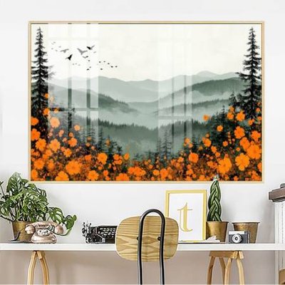 File tranh File gốc in bộ tranh decor treo tường đẹp hoa 5d DC3799 (bản gốc) in lụa dán tường