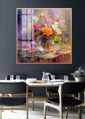 File tranh File gốc in bộ tranh decor treo tường đẹp hoa 5d DC3877 (bản gốc) in lụa dán tường