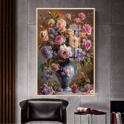 File tranh gốc PSD File gốc in bộ tranh decor treo tường đẹp hoa 5d DC3882 còn nguyên layer