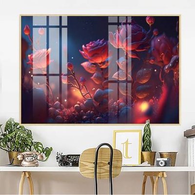 Download file gốc File gốc in bộ tranh decor treo tường đẹp hoa 5d DC4113 (in lụa) hoa lá