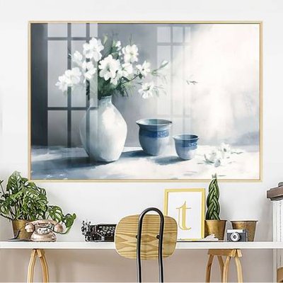 File gốc File gốc in bộ tranh decor treo tường đẹp hoa 5d DC4138 (in lụa) họa tiết 3D