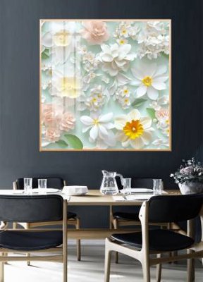 File tranh gốc File gốc in bộ tranh decor treo tường đẹp hoa 5d DC4188 chủ đề hiện đại