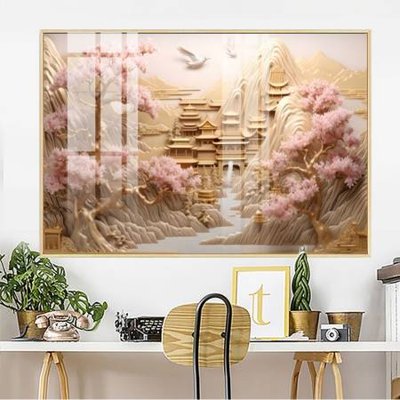 File tranh File gốc in bộ tranh decor treo tường đẹp hoa 5d DC4264 (bản gốc) in lụa 5D