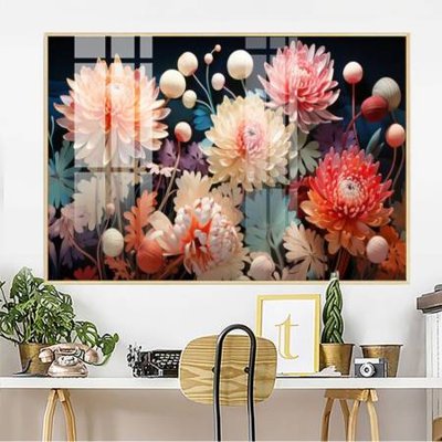 File in trần File gốc in bộ tranh decor treo tường đẹp hoa 5d DC4340 (file gốc) phong thủy