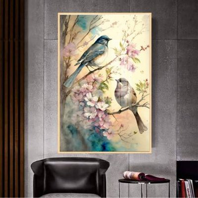 File gốc File gốc in bộ tranh decor treo tường đẹp hoa 5d DC4421 (in tráng gương) hiện đại