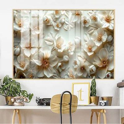 File tranh gốc File gốc in bộ tranh decor treo tường đẹp hoa 5d DC4458 chủ đề hiện đại